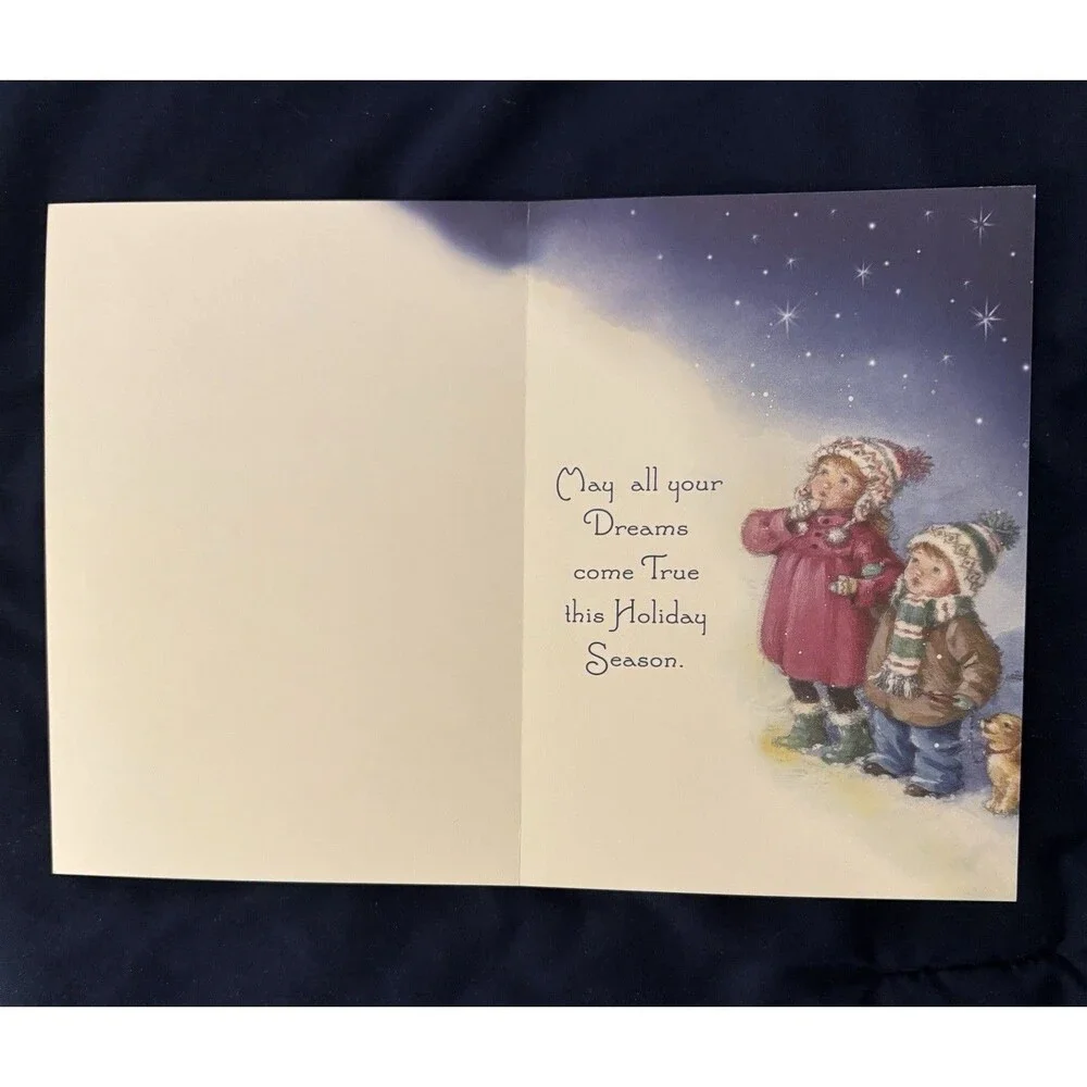 Seasons Greetings Card with White Envelope | Snowy Town design | By Orbis